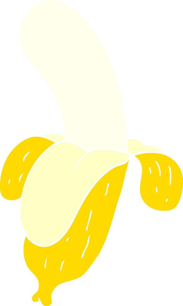 banana de desenho animado de estilo de cor plana vetor