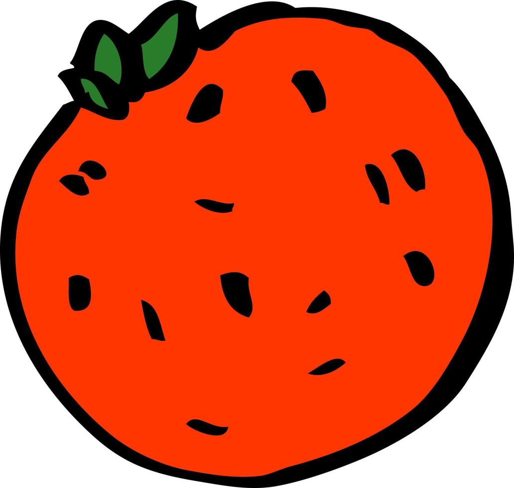 desenho animado doodle laranja orgânica vetor