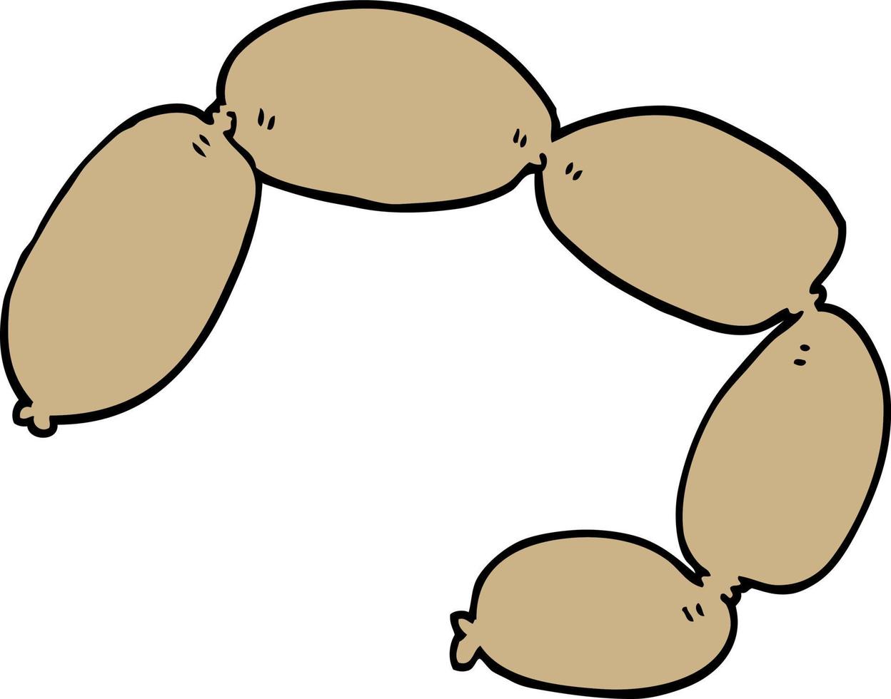 seqüência de doodle de desenho animado de salsichas vetor