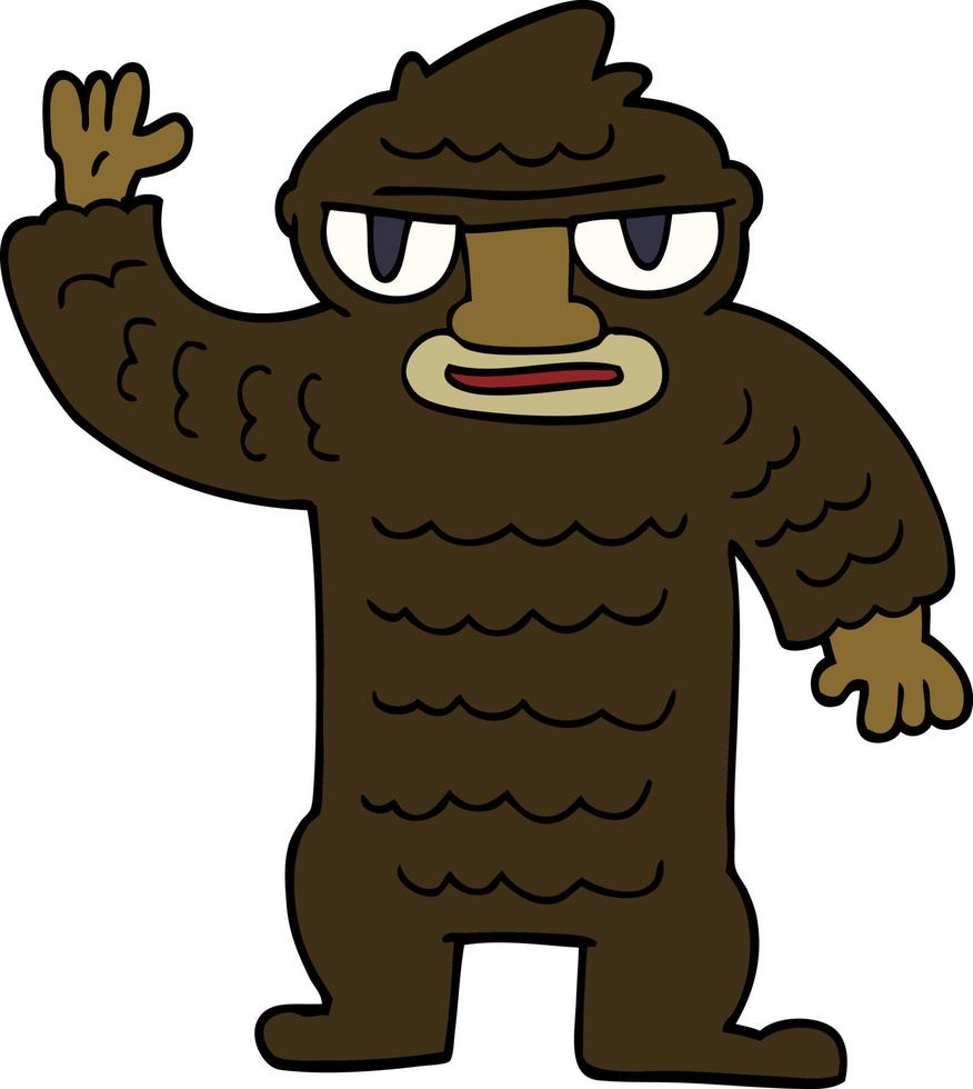 doodle grande yeti dos desenhos animados vetor