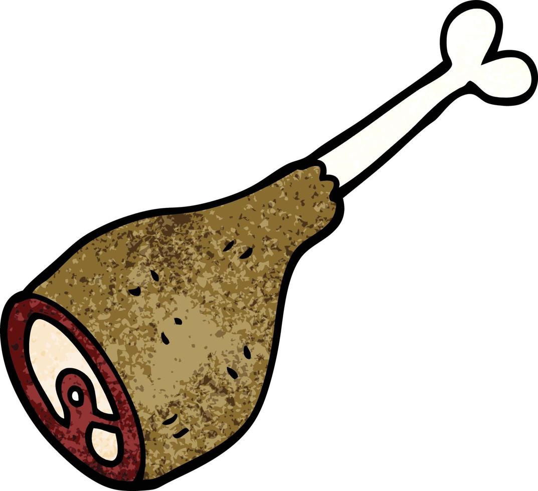 doodle de desenho animado carne bem cozida vetor
