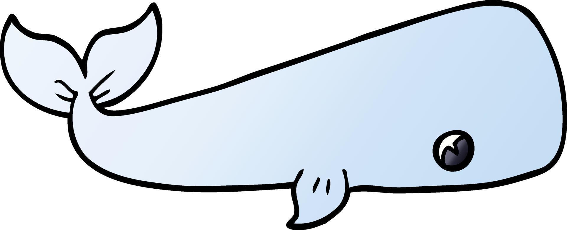 baleia do mar doodle dos desenhos animados vetor