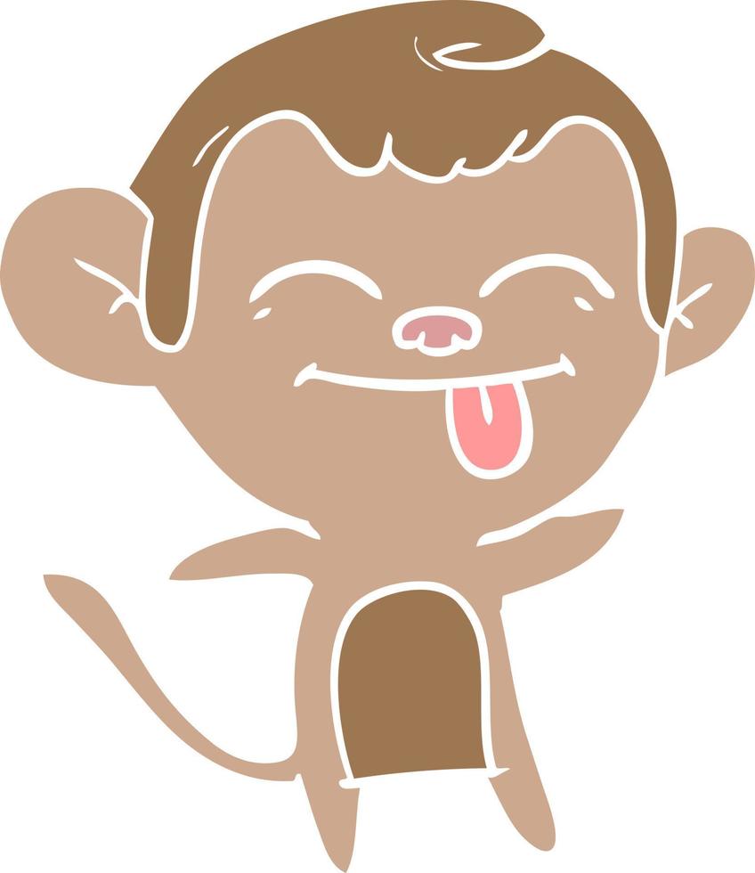 macaco de desenho animado de estilo de cor plana engraçado vetor