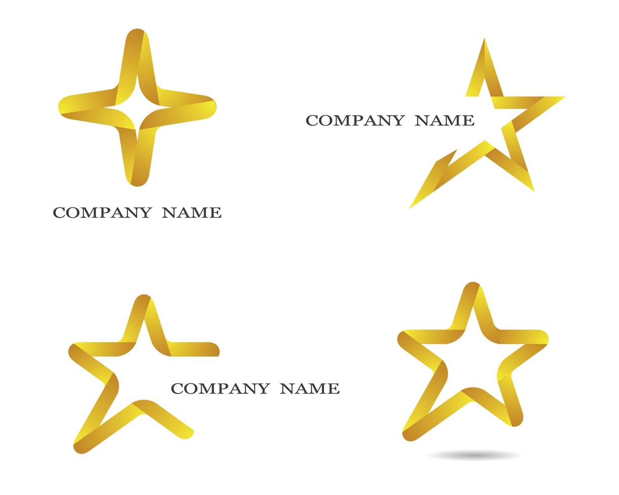 conjunto de logotipo estrela amarela vetor