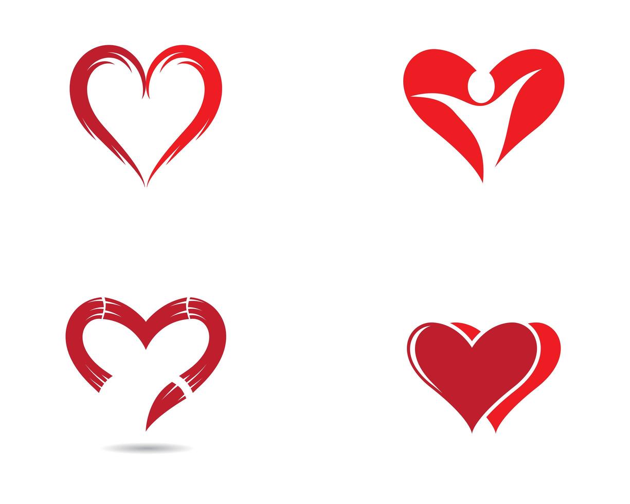conjunto de ícones de logotipo de coração vetor