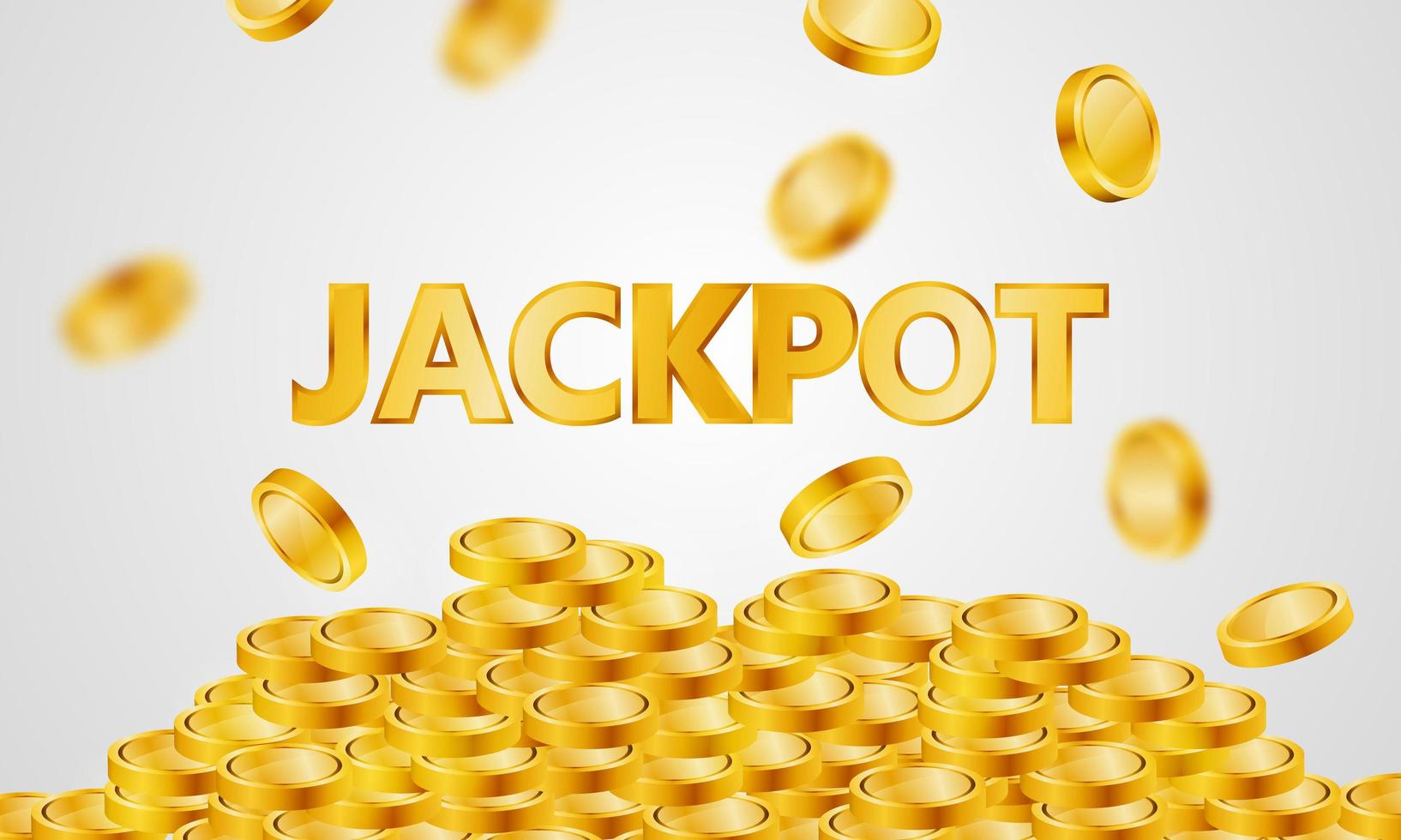 cartaz de cassino de jackpot de luxo com moedas de ouro caindo vetor