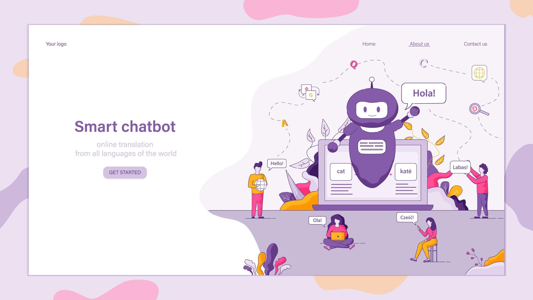 chatbot inteligente dá as boas-vindas ao cliente vetor