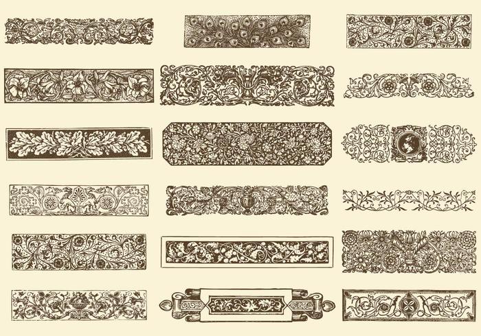 Vetores de divisórias florais scrollwork