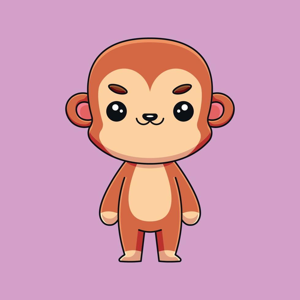 desenho de macaco bonito doodle arte conceito desenhado à mão vetor ilustração de ícone kawaii