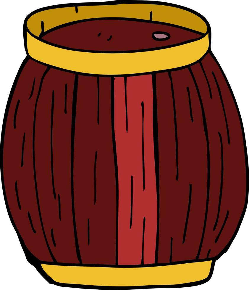 doodle de desenho animado de um barril vetor