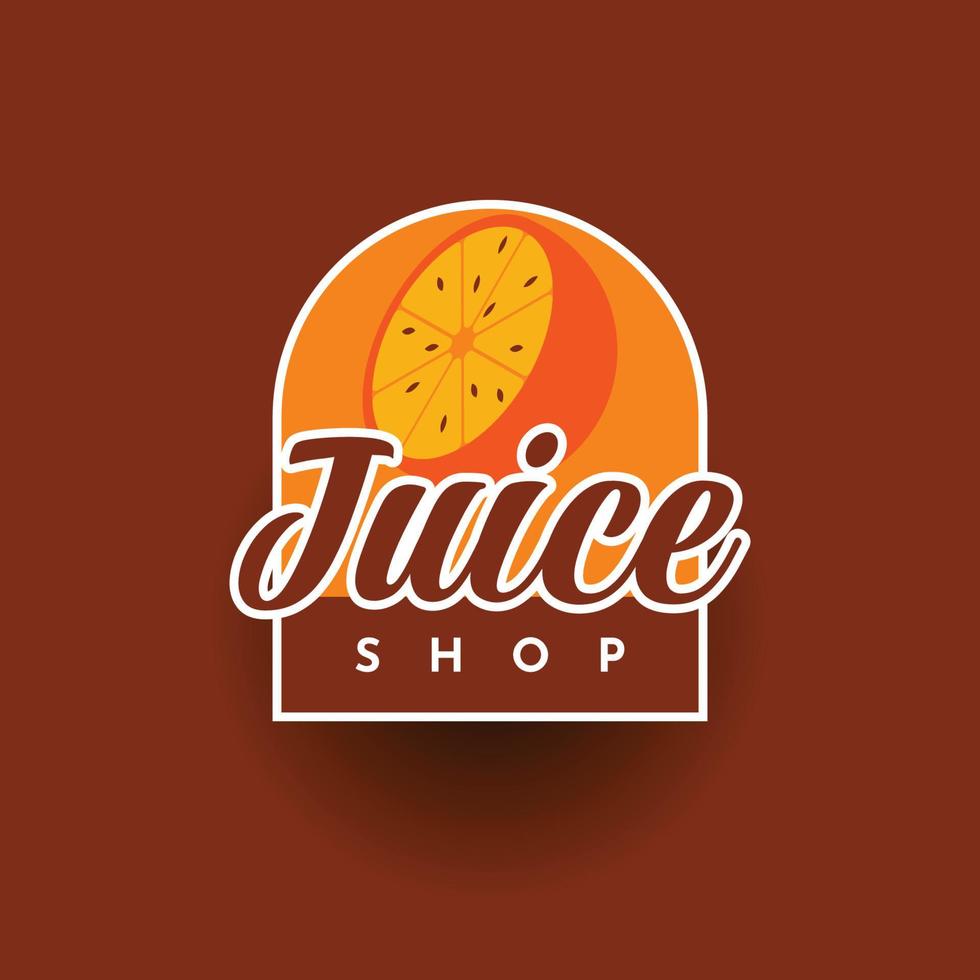 design de modelo de ilustração de logotipo de loja de suco de laranja vetor