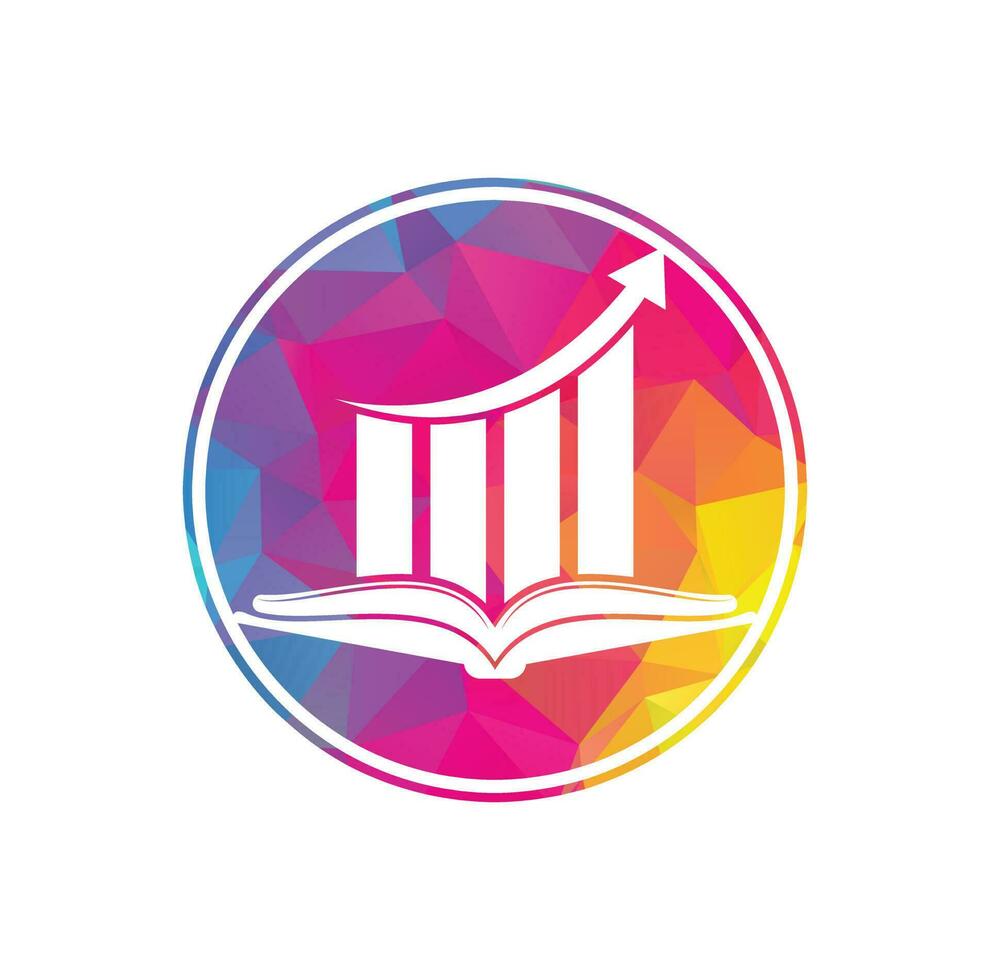design de logotipo de livro de finanças. design de logotipo de educação de crescimento de negócios. vetor