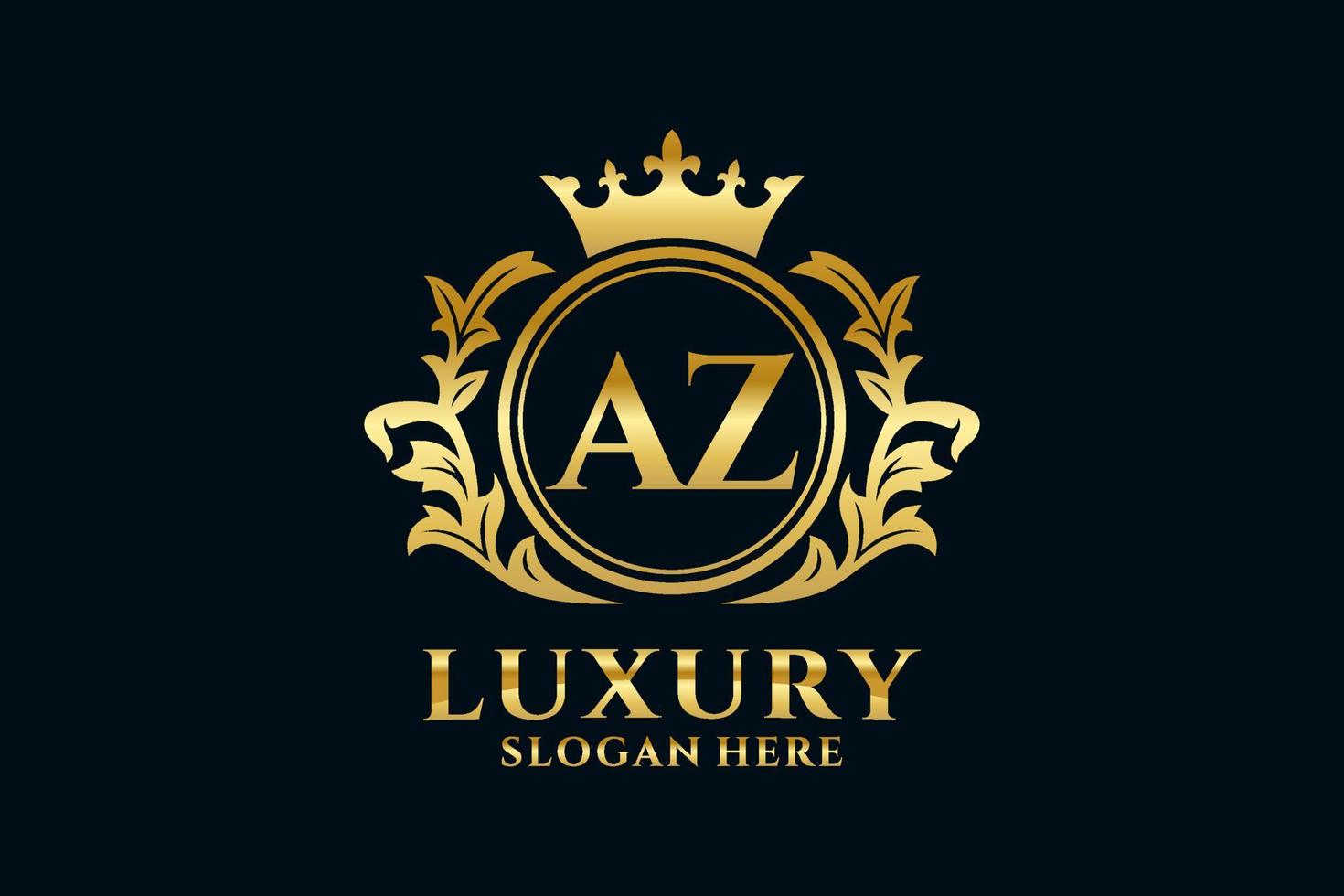modelo de logotipo de luxo real inicial az letter em arte vetorial para projetos de marca luxuosos e outras ilustrações vetoriais. vetor