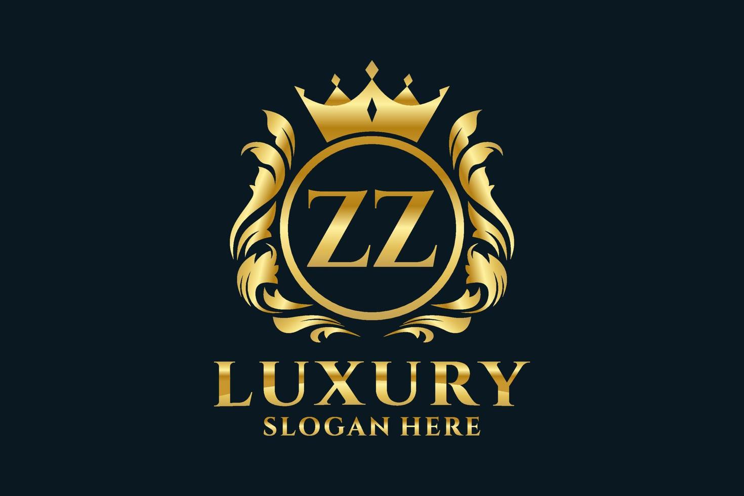 modelo de logotipo de luxo real de letra zz inicial em arte vetorial para projetos de marca de luxo e outras ilustrações vetoriais. vetor