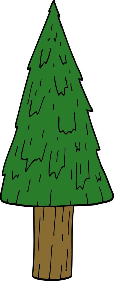 árvore de natal de doodle de desenho animado vetor