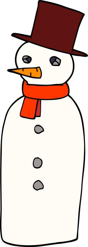 boneco de neve de desenho animado vetor