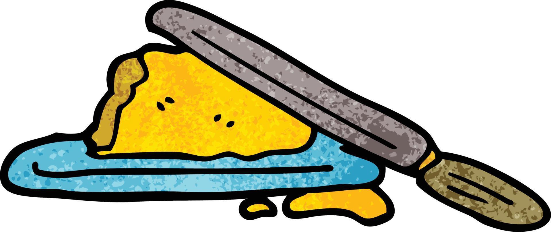 manteiga e faca do doodle dos desenhos animados vetor
