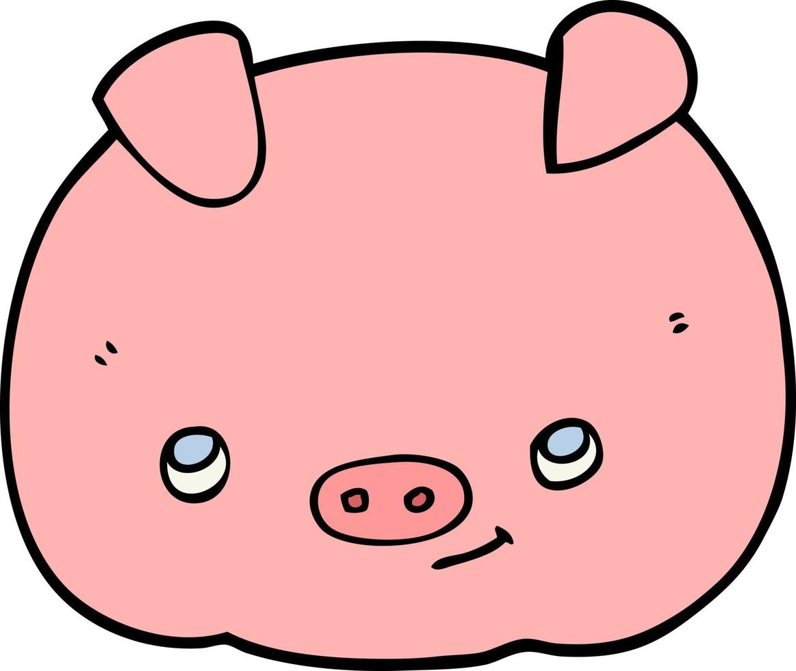 desenho animado porco feliz vetor