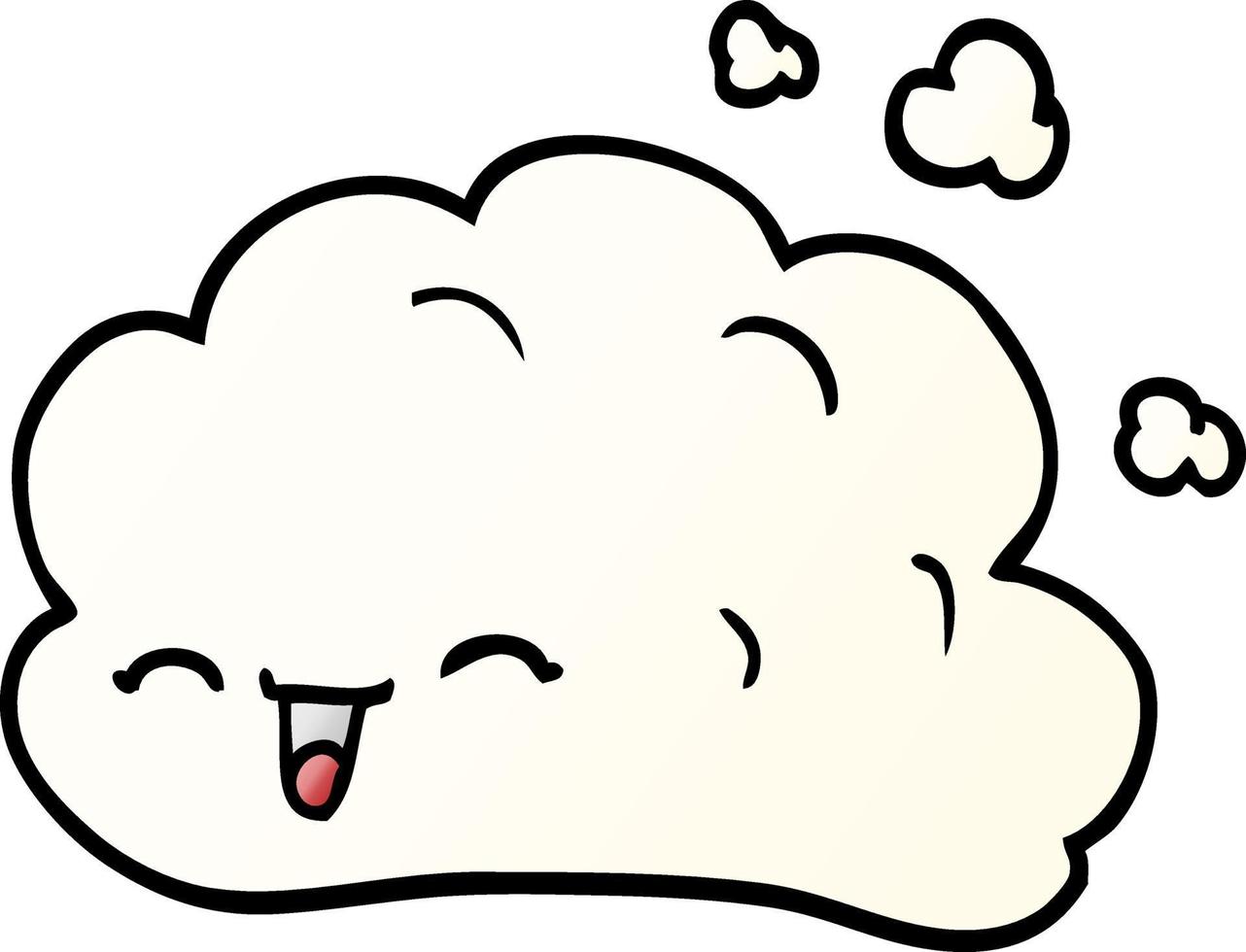 desenho animado doodle nuvem feliz vetor