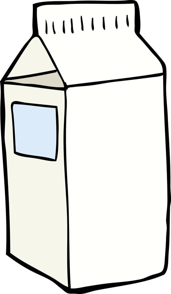 caixa de leite dos desenhos animados vetor