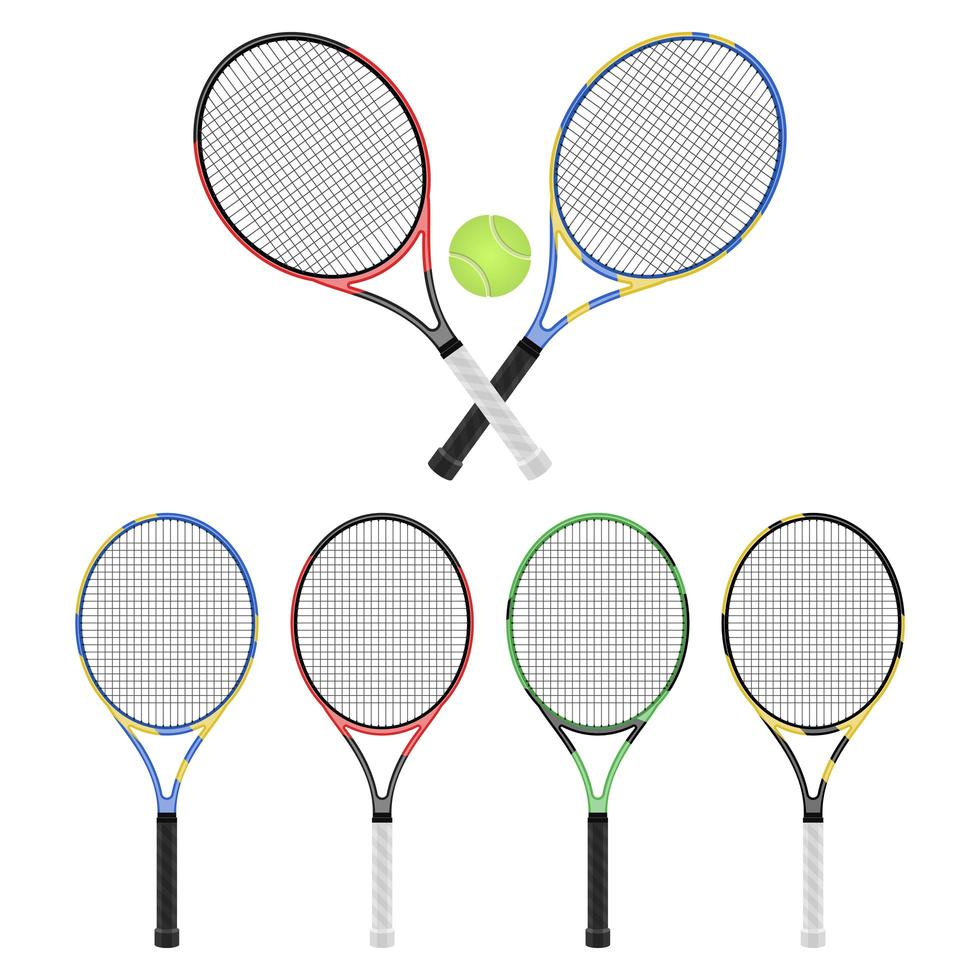 raquete de tênis isolada no fundo branco vetor