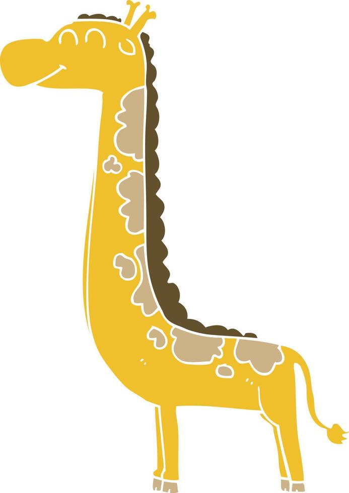 girafa de desenho de estilo de cor plana vetor