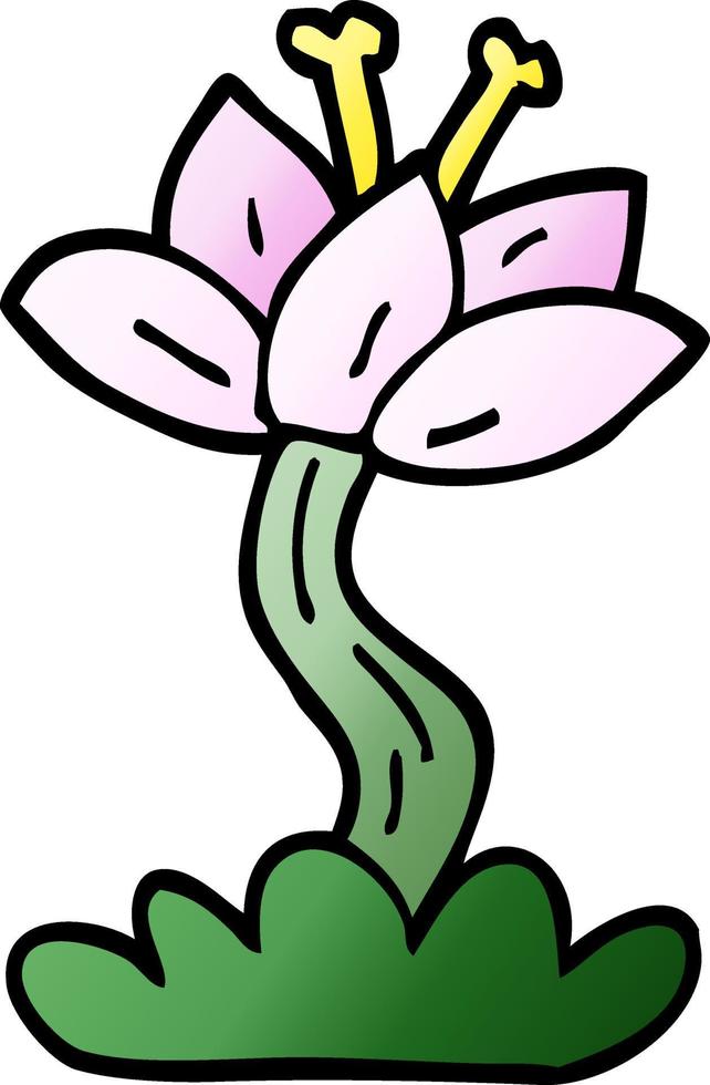flor de lilly doodle de desenho animado vetor