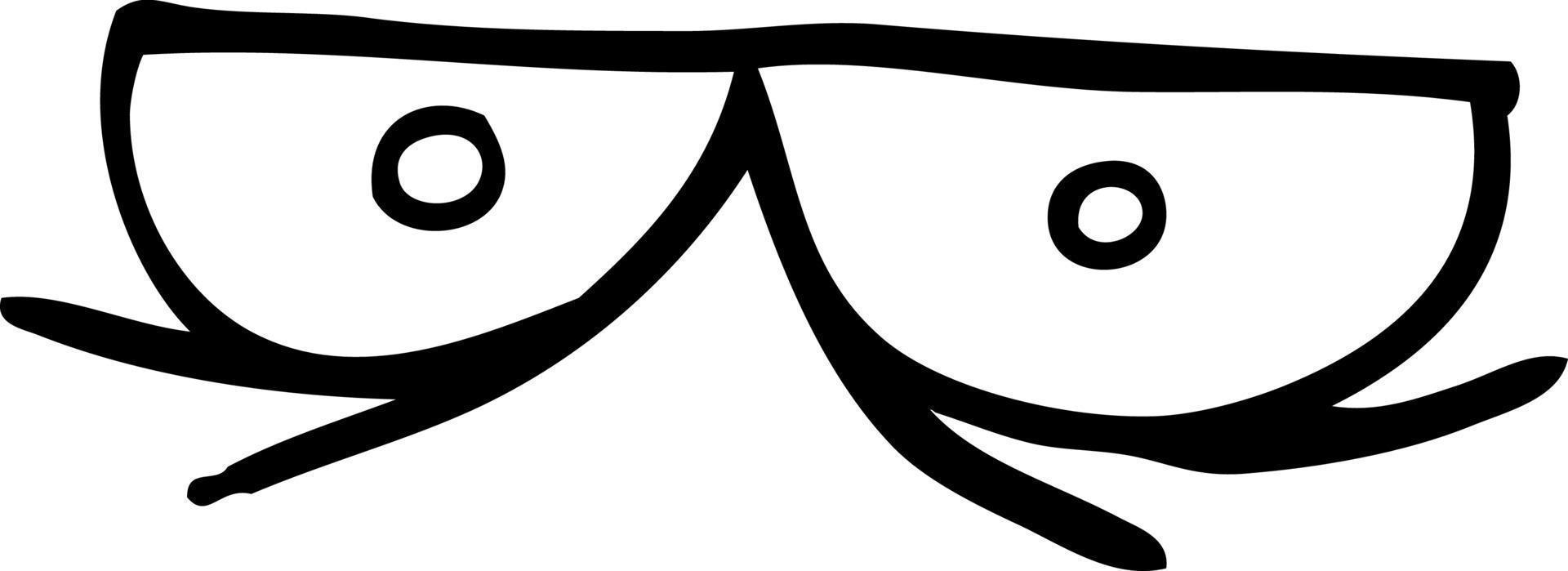 desenho de linha desenhos animados olhando os olhos vetor