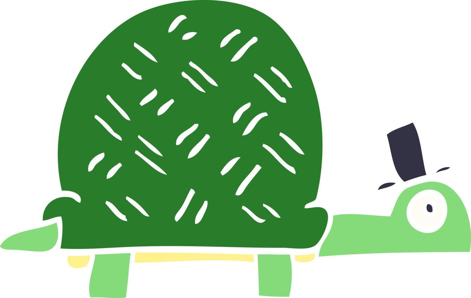 tartaruga engraçada do doodle dos desenhos animados vetor