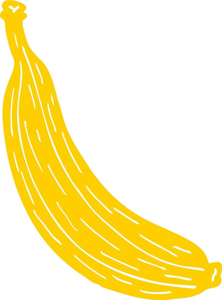 desenho animado doodle banana amarela vetor