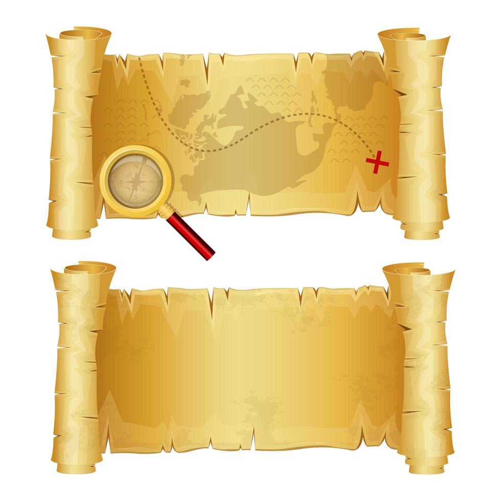 mapa do tesouro isolado no fundo branco vetor