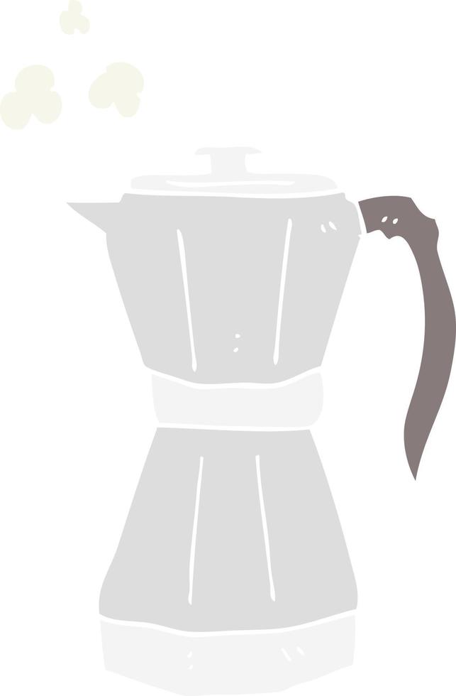 ilustração de cor plana de uma máquina de café expresso de fogão de desenho animado vetor