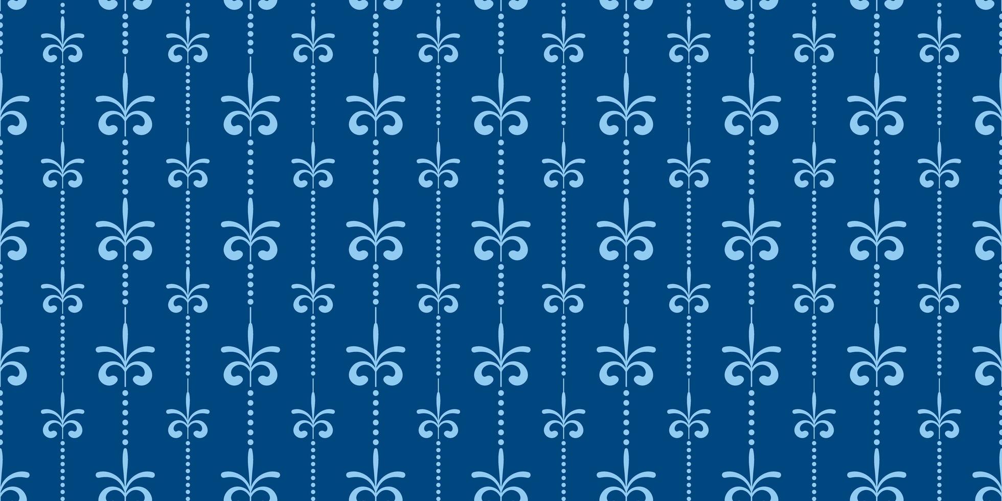 padrão sem emenda de design floral azul vintage vetor