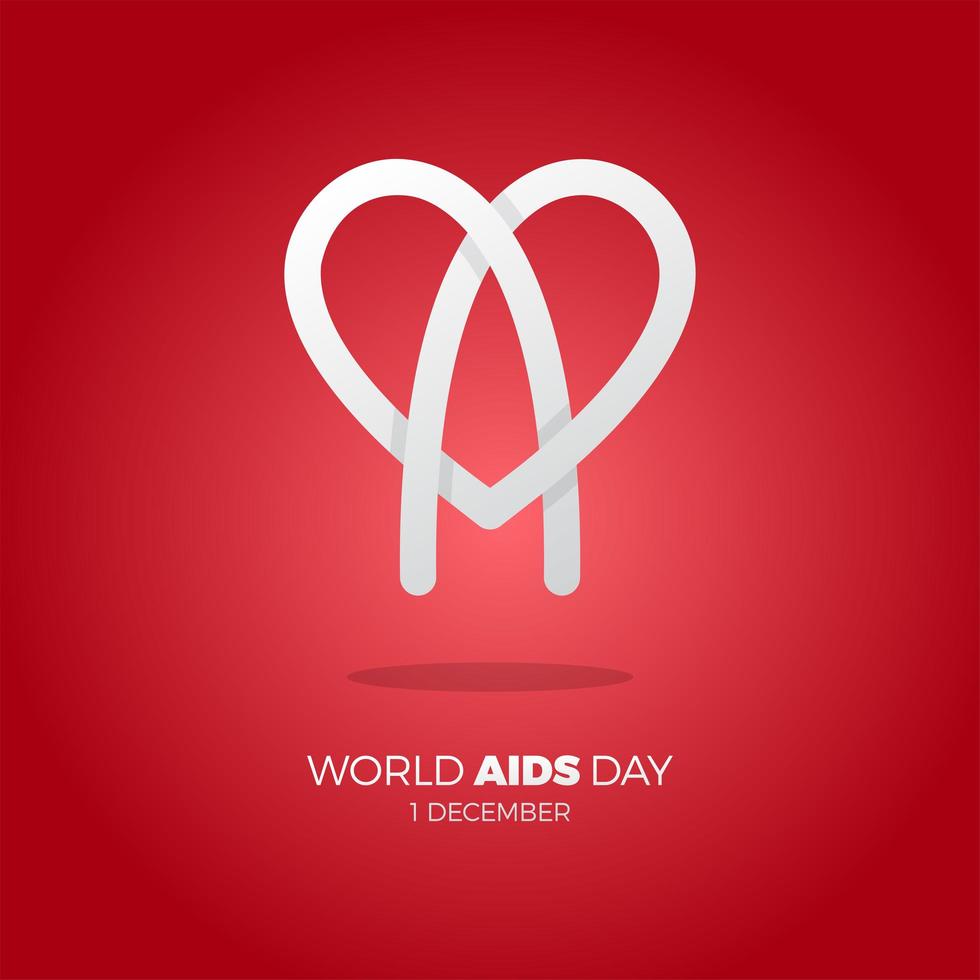 cartaz de dia mundial da Aids com o ícone de um coração vetor