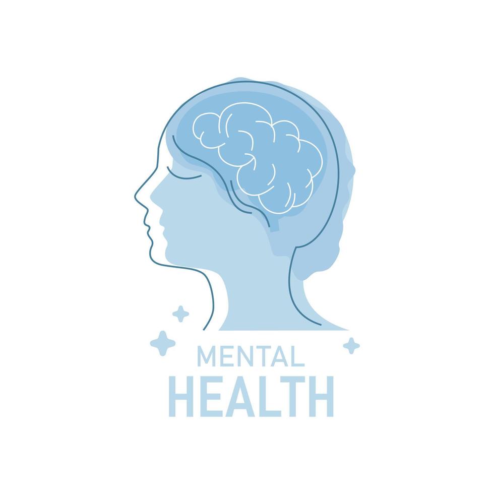 logotipo de saúde mental isolado fundo branco vetor