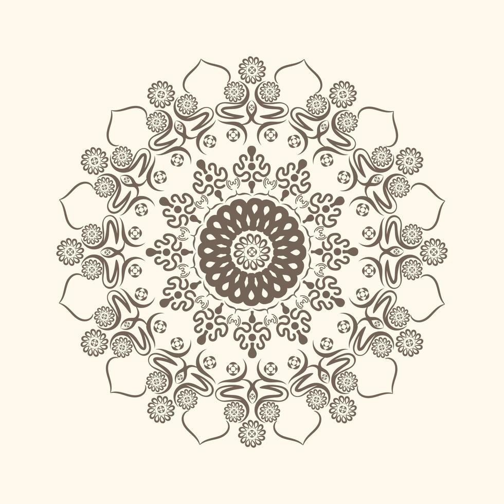 mandala de flores. elementos decorativos vintage. padrão oriental, ilustração vetorial. islão, árabe, indiano, turco, paquistão, chinês, motivos otomanos e cor de cristais vetor