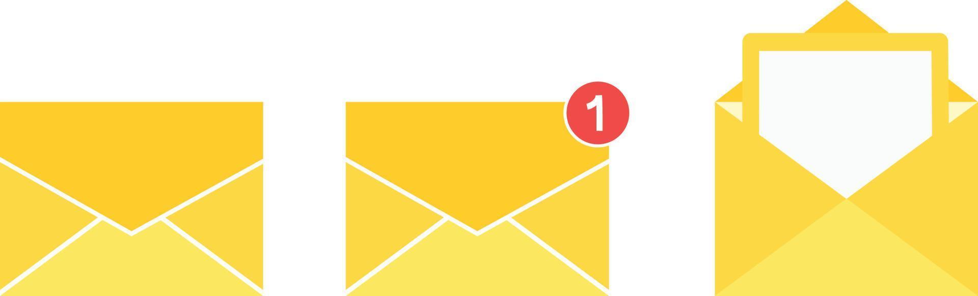 conjunto de ícone de e-mail isolado no fundo branco. vetor