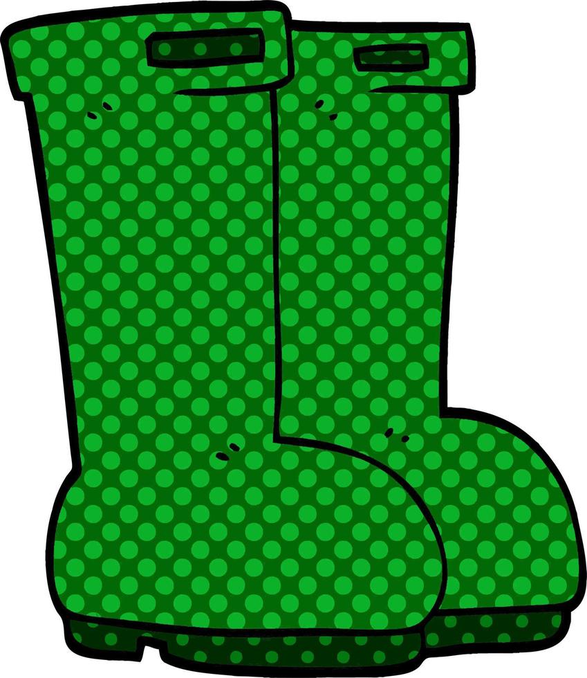 doodle wellingtons de desenhos animados vetor