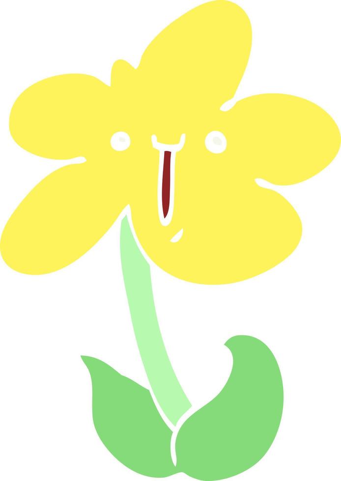 flor de desenho animado de estilo de cor plana vetor