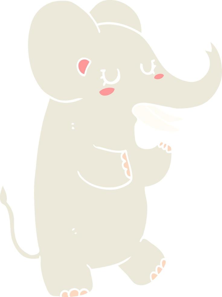 elefante de desenho animado de estilo de cor plana vetor