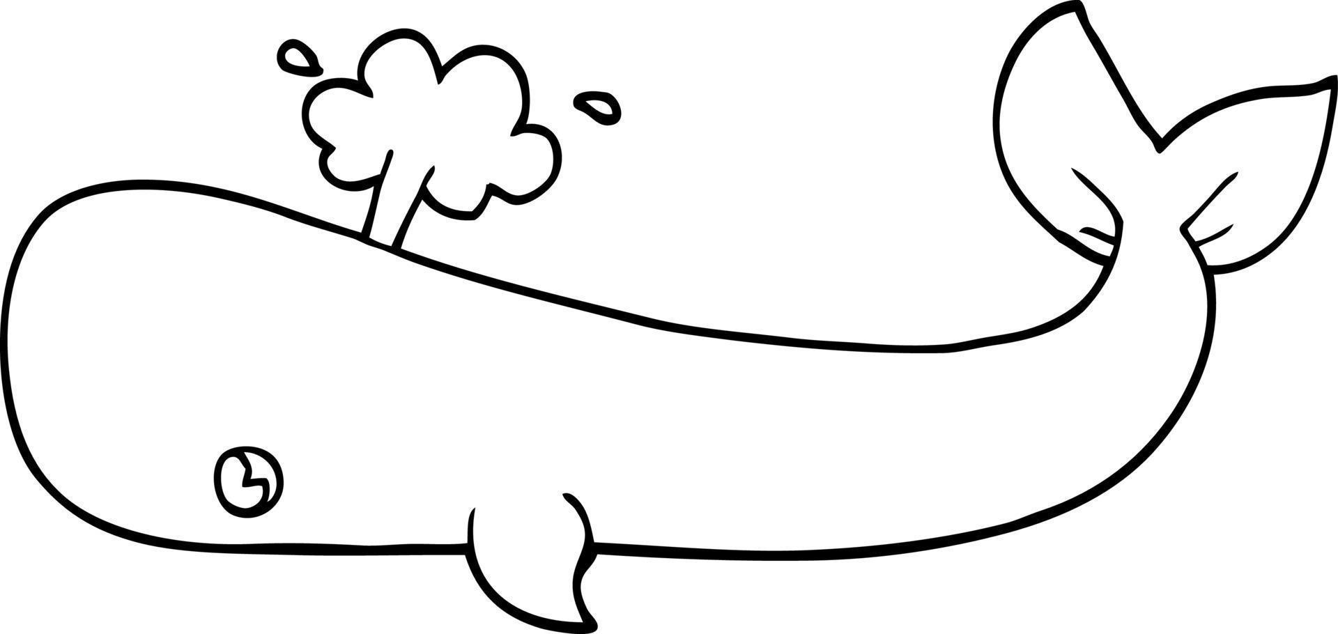 desenho de linha desenho de baleia vetor