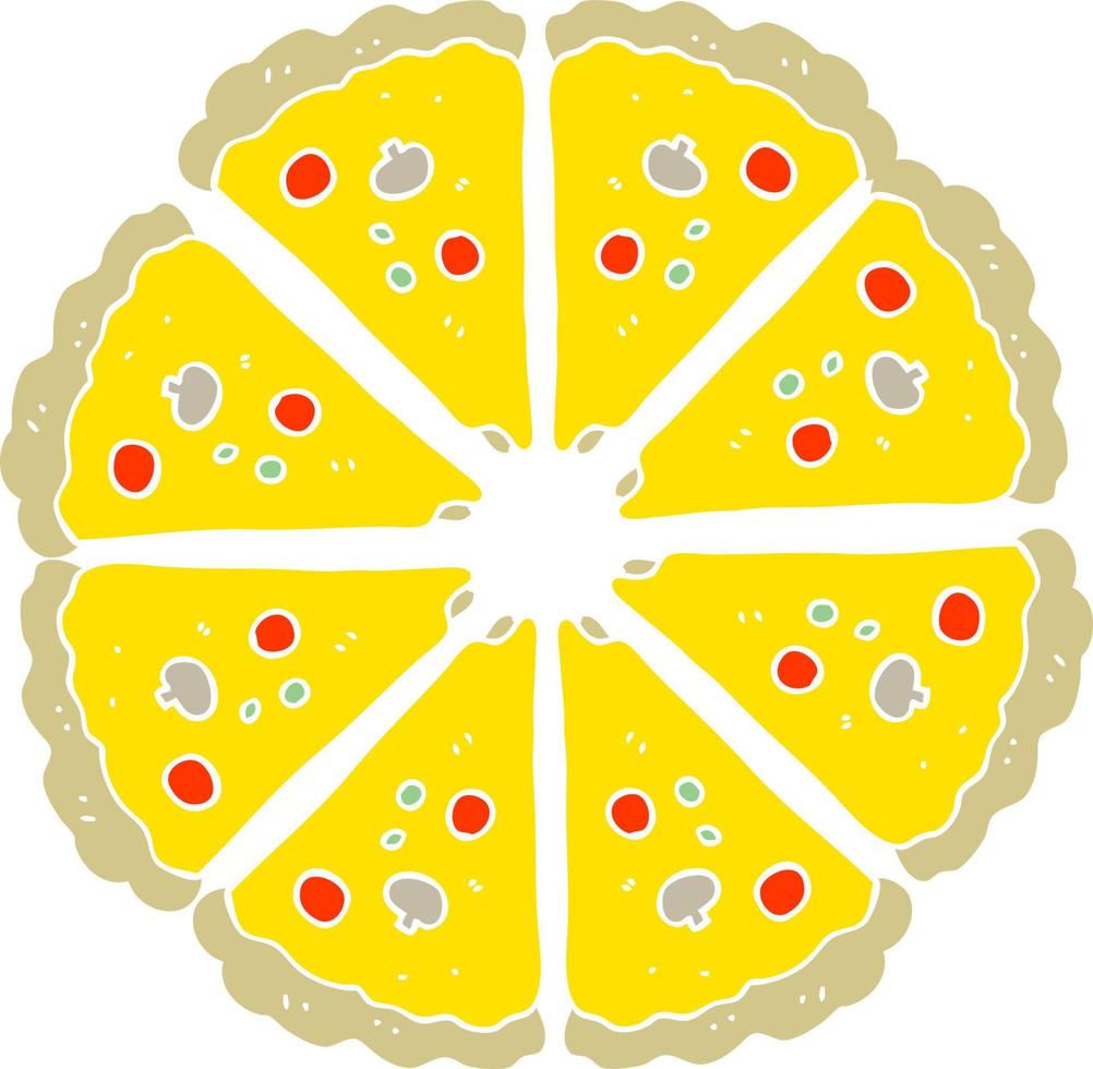 ilustração de cor lisa de pizza vetor