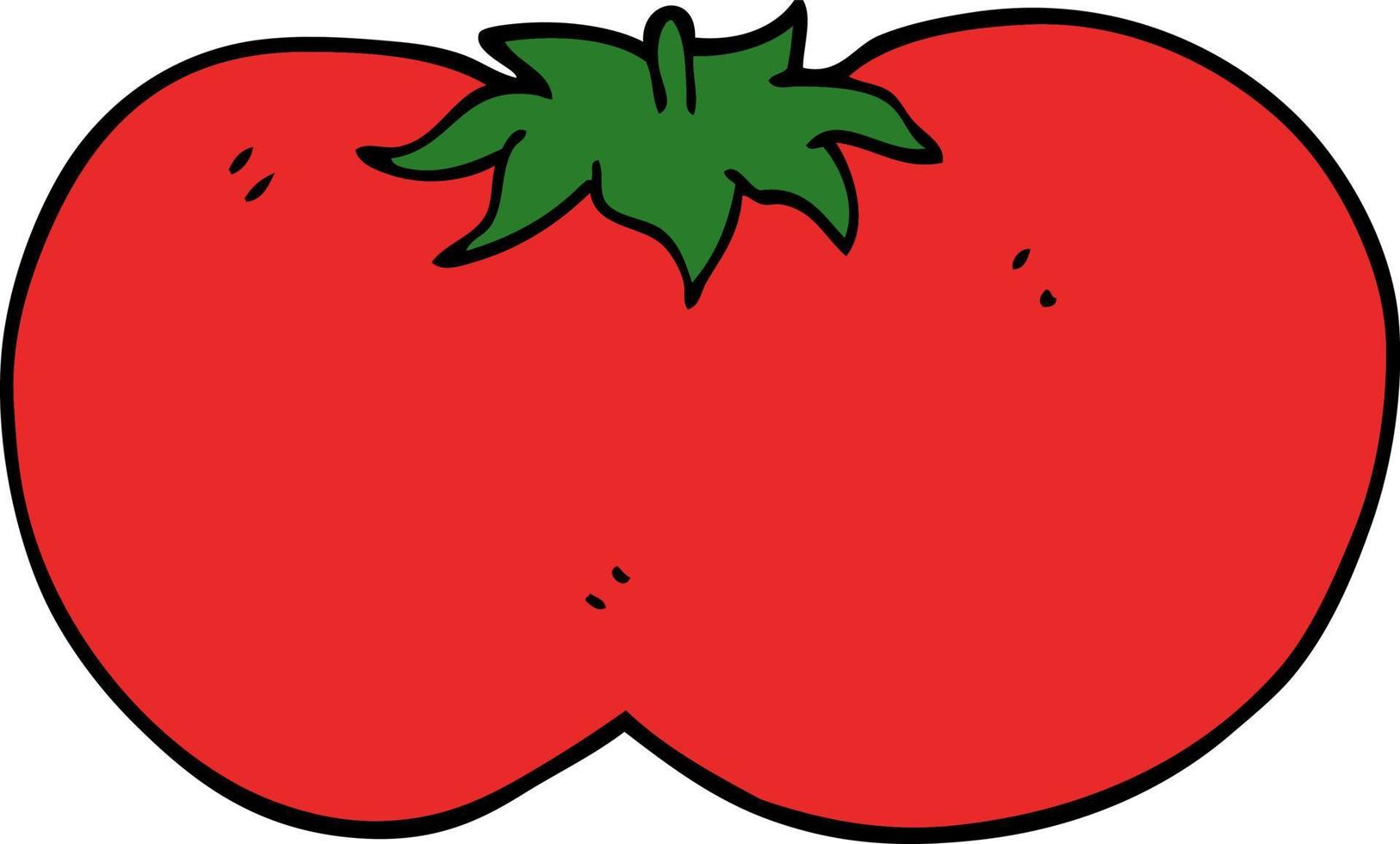 desenho animado doodle tomate enorme vetor