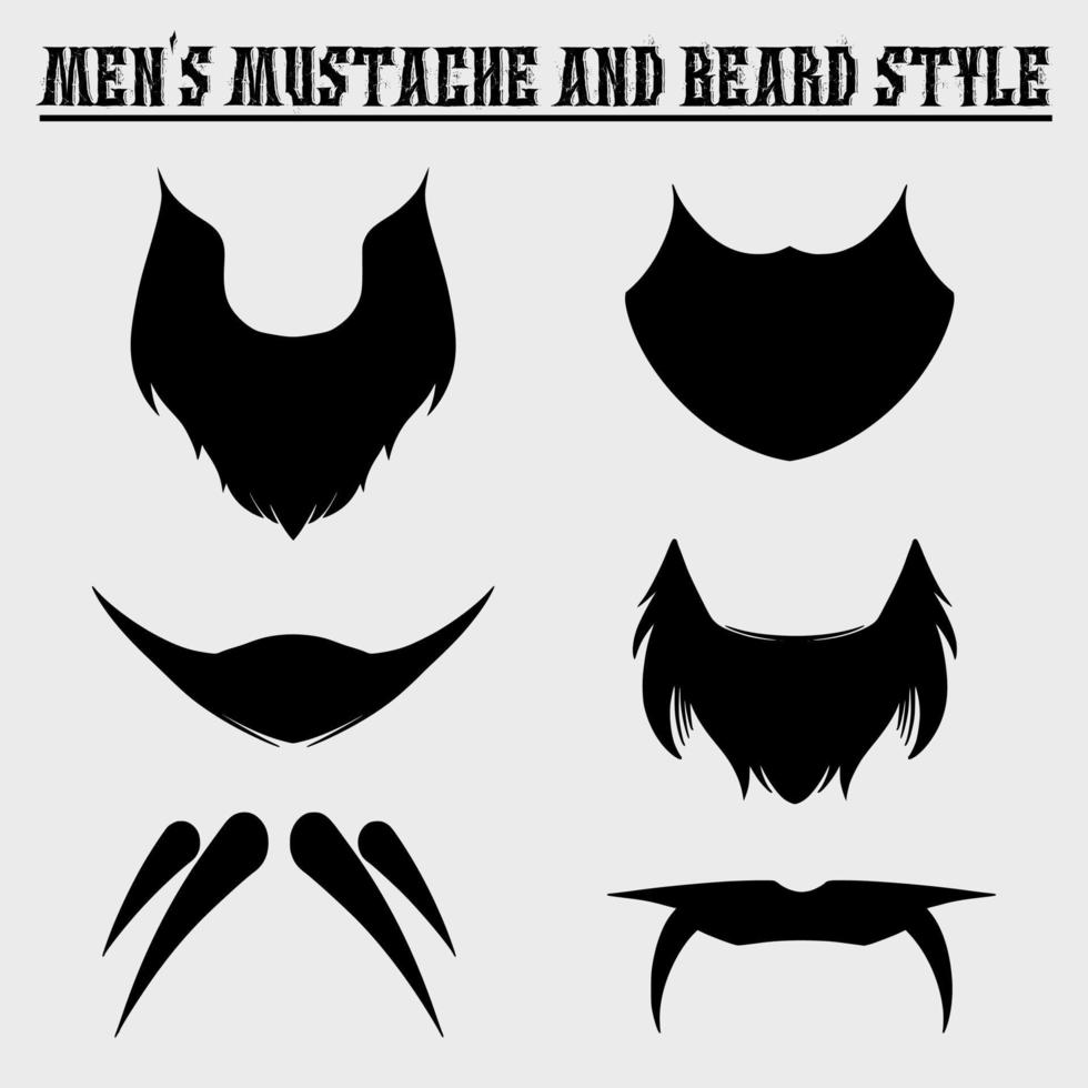 ilustração de estilos de barba e bigode masculino legal vetor