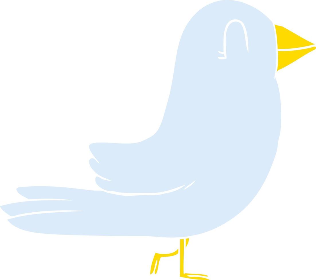 pássaro de desenho animado de estilo de cor plana vetor