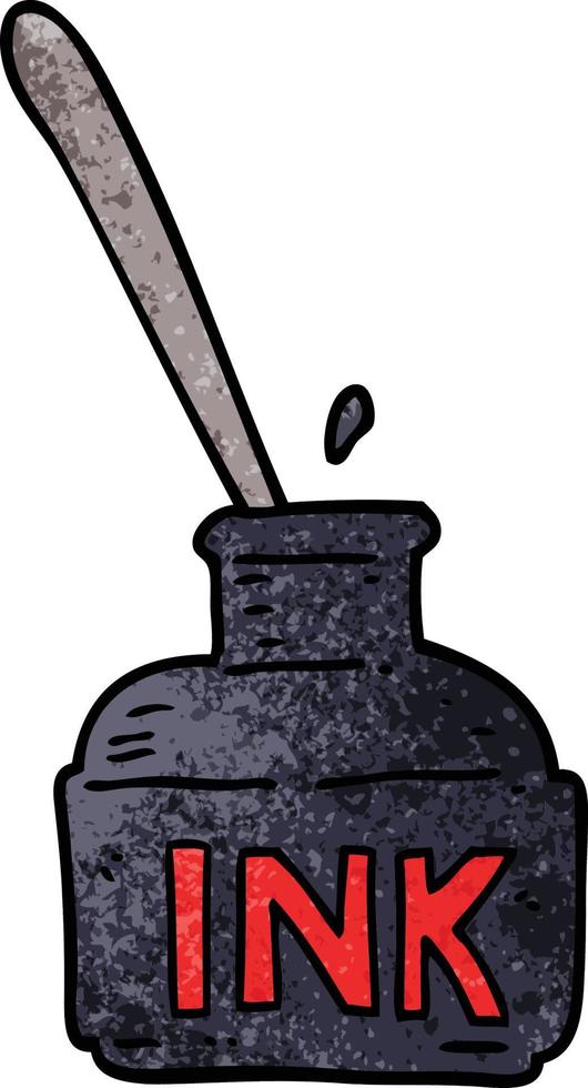 garrafa de tinta de desenho animado vetor