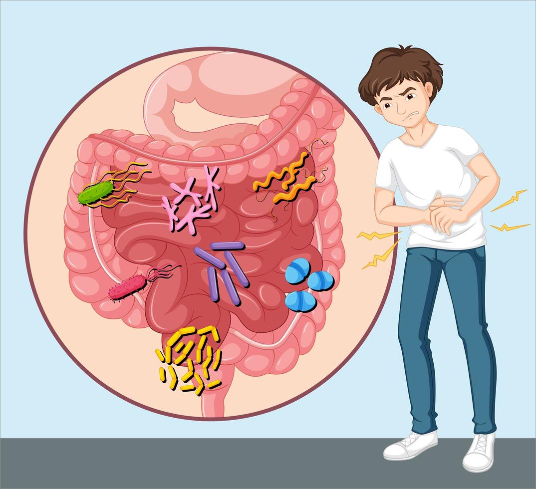 homem com intoxicação alimentar vetor