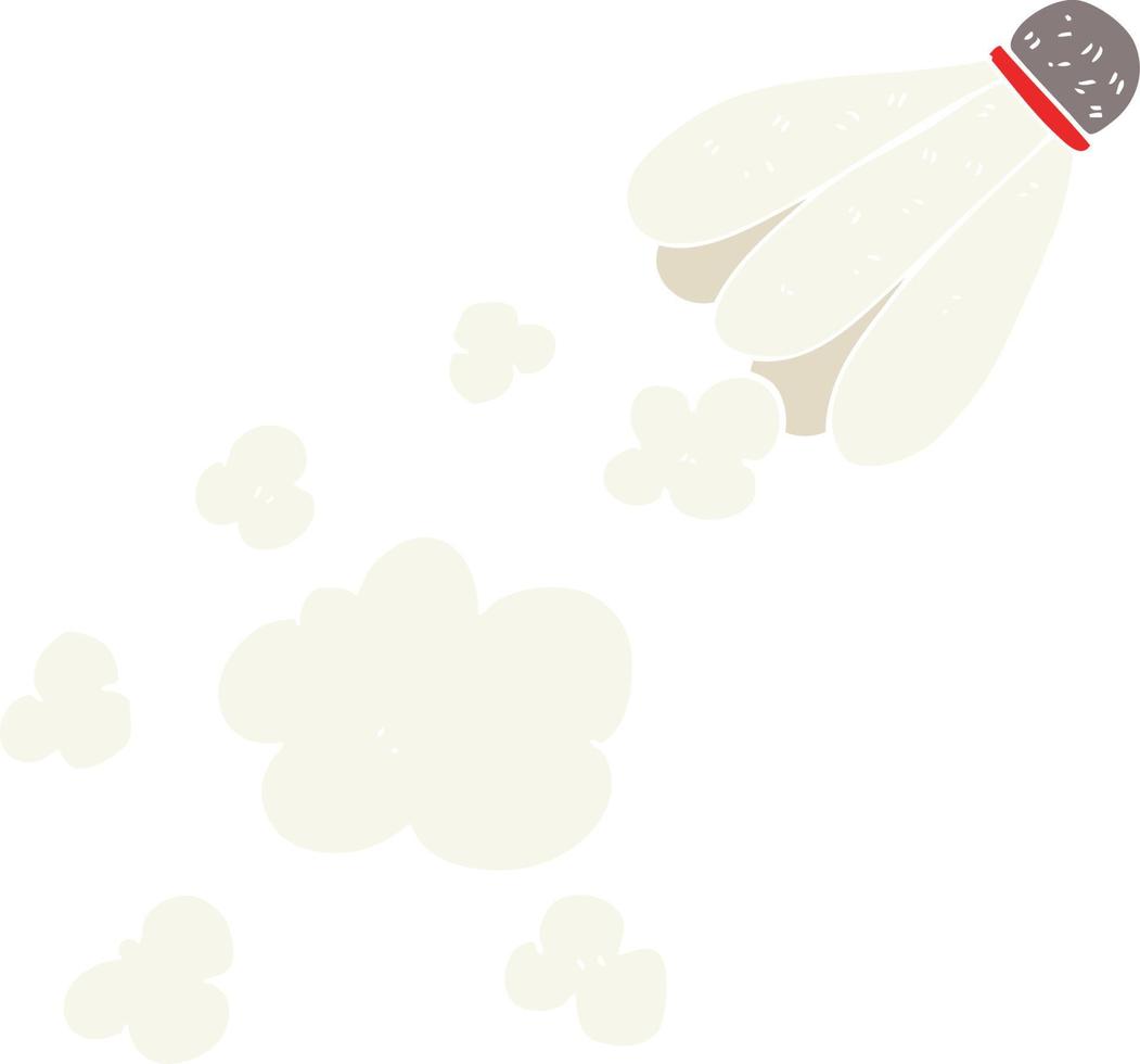 ilustração de cor plana de uma peteca de badminton de desenho animado vetor