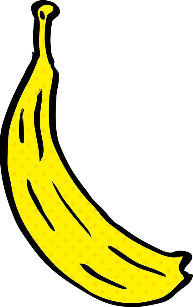 desenho animado doodle banana amarela vetor