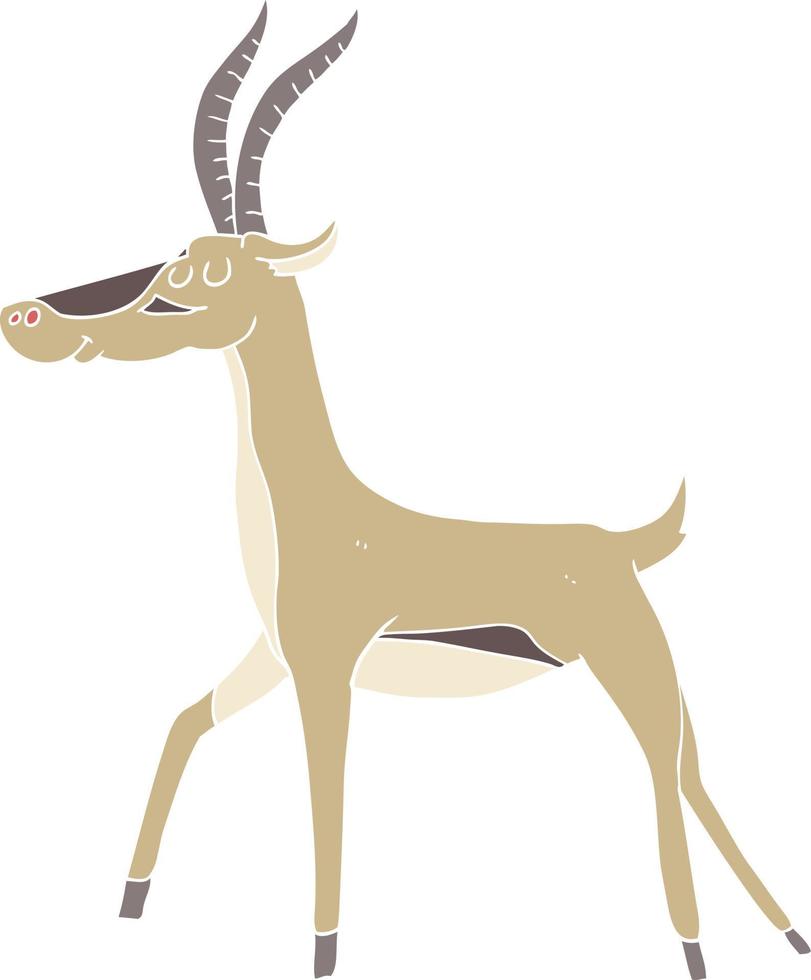 ilustração de cor lisa de uma gazela de desenho animado vetor